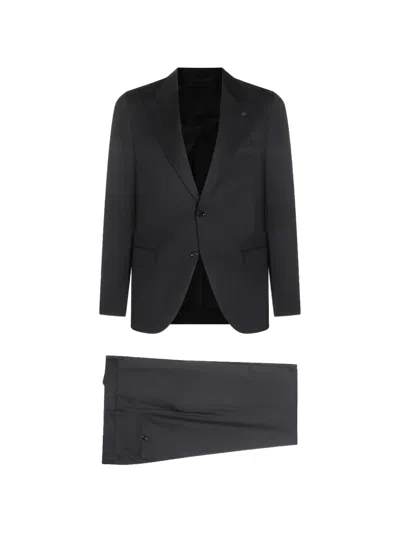 Lardini Single-breasted Suit In Black