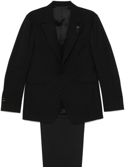 Lardini Single-breasted Suit In Black