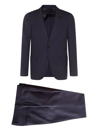 Lardini Single Breasted Suit In Blue