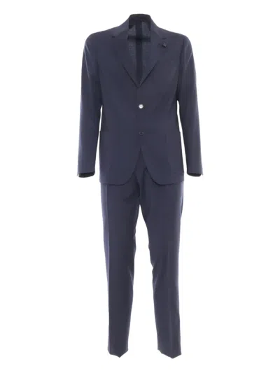 Lardini Single-breasted Suit In Blue