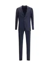 Lardini Checked Single-breasted Suit In Blue