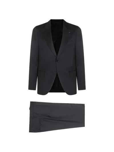 Lardini Single-breasted Suit In Black