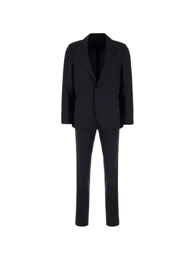 Lardini Single-breasted Suit In Black