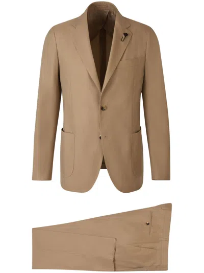 Lardini Single-breasted Suit In Brown