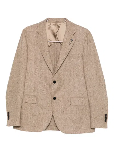 Lardini Single-breasted Suit In Brown