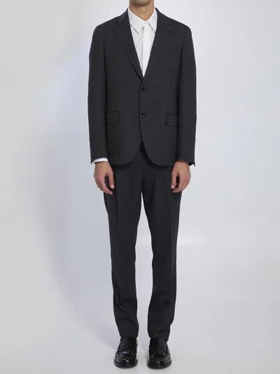 Lardini Single-breasted Suit In Virgin Wool In Black