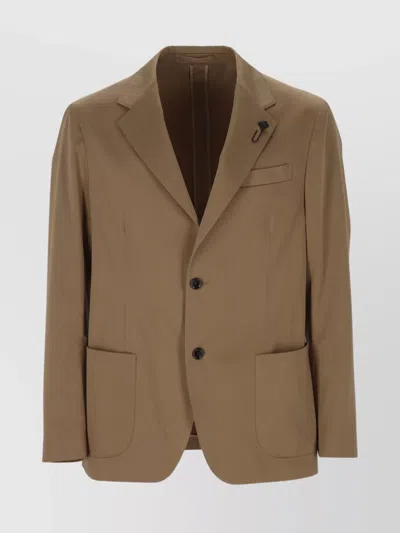 Lardini Single Breasted Suit Jacket In Brown