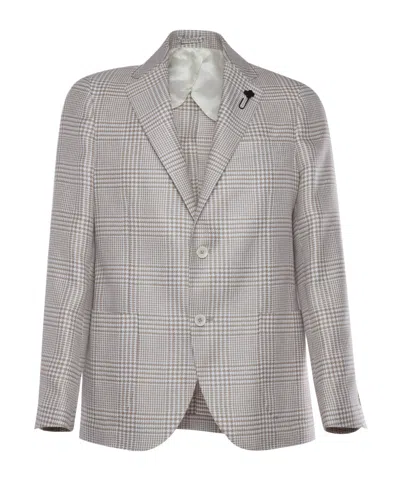 LARDINI LARDINI CHECKED SINGLE-BREASTED TAILORED BLAZER