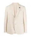 Lardini Single-breasted Suit Jacket In White