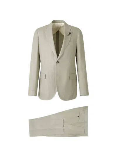Lardini Single-breasted Suit In Neutral