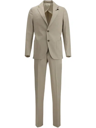 Lardini Single-breasted Suit In Neutrals