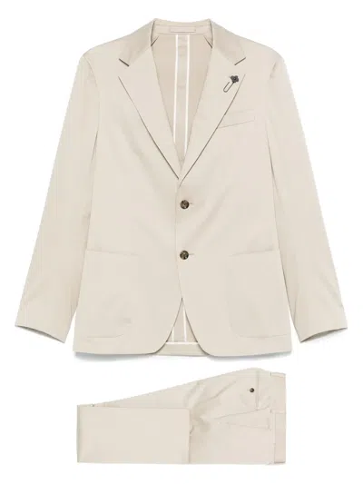 Lardini Single-breasted Suit In Neutrals