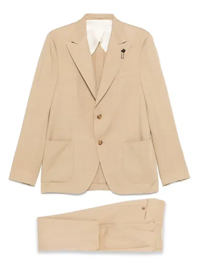 Lardini Single-breasted Suit In Neutrals