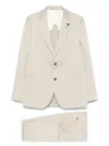 Lardini Single-breasted Wool Suit In Neutrals