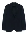 Lardini Navy Blue Tailored Jacket With Functional Pockets In Black