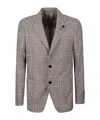 Lardini Single-breasted Wool-cashmere Blazer With Notch Lapel In Brown