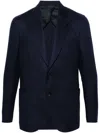 Lardini Single-breasted Twill Blazer In Blue