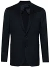 Lardini Single-breasted Twill Blazer In Blue