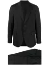 Lardini Single-breasted Two-piece Wool Suit In Black