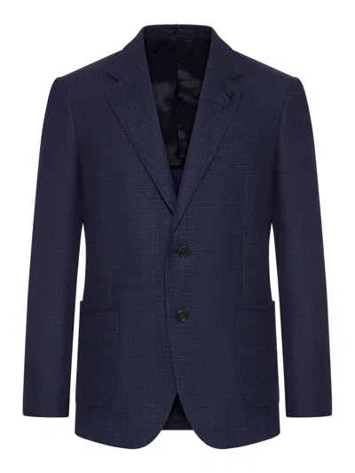 Lardini Single Breasted Unlined Linen Blazer In Black