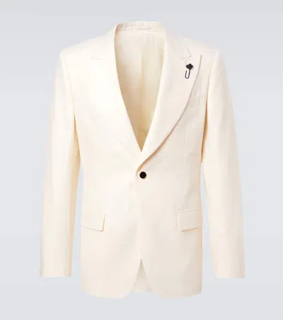 Lardini Single-breasted Virgin Wool Blazer In White