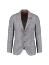 Lardini Check Pattern Front Pockets Long Sleeves In Gray