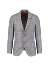 Lardini Check Pattern Front Pockets Long Sleeves In Gray