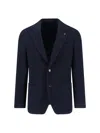 Lardini Single-breasted Virgin Wool Blend Blazer In Blue