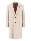 Lardini Single-breasted Jacket With Notch Lapel And Back Vent In Neutral