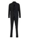 Lardini Single-breasted Virgin Wool-silk Blend Suit In Black