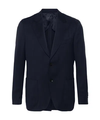 LARDINI LARDINI PATCH-POCKET TWILL BLAZER