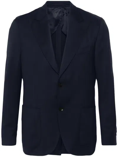Lardini Single-breasted Wool Blazer In Blue