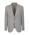 Lardini Viscose And Silk Single-breasted Blazer In Gray