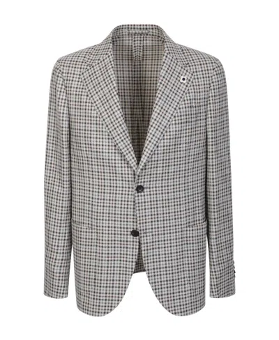 LARDINI LARDINI SINGLE-BREASTED CHECKED BLAZER