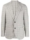 Lardini Single Breasted Wool-blend Blazer In Neutrals