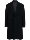Lardini Single-breasted Wool-blend Coat In Blue