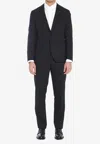 Lardini Single-breasted Suit Featuring Straight-leg Trousers In Black