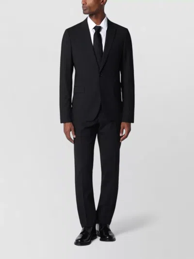 Lardini Single Breasted Wool Blend Tailored Suit In Black