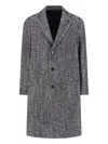 Lardini Single-breasted Wool Coat In Gray