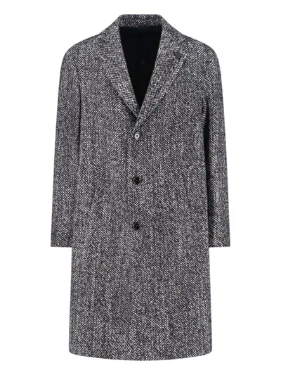 Lardini Single-breasted Wool Coat In Gray