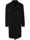 Lardini Single-breasted Wool Coat In Black