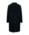 Lardini Single-breasted Wool Coat In Black