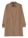 Lardini Single-breasted Wool Coat Featuring Back Vent In Brown