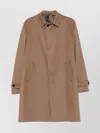 Lardini Single-breasted Wool Coat Featuring Back Vent In Brown