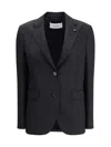 Lardini Single-breasted Wool Drill Jacket In Black