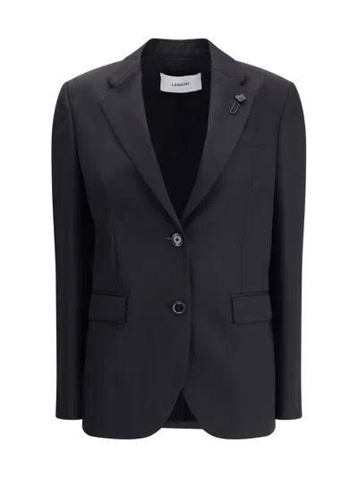 LARDINI SINGLE-BREASTED WOOL DRILL JACKET