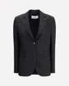 Lardini Single-breasted Wool Drill Jacket In Black