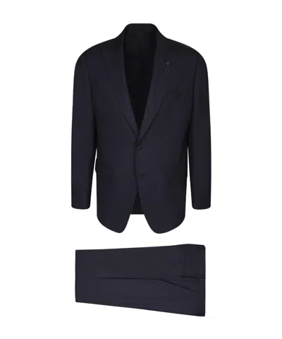 Lardini Single-breasted Wool Suit In Black