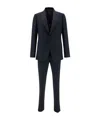 Lardini Blue Single-breasted Suit With Peak Revers In Black
