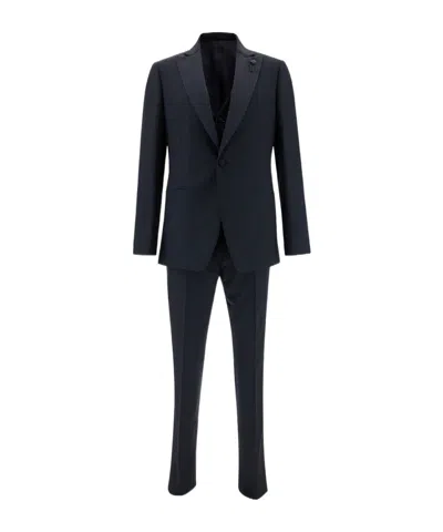 LARDINI LARDINI SINGLE BREASTED SUIT WITH PEAK LAPELS
